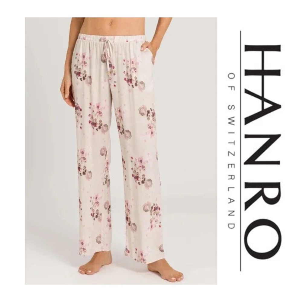 Hanro Sleep & Lounge Woven Viscose Pants Watery Blossoms Size L